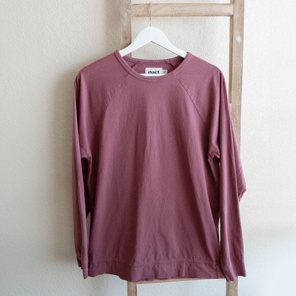 Pact Other - Pact Shirt Men's Sz M Marsala 100% Organic Cotton Crewneck Raglan Long Sleeves